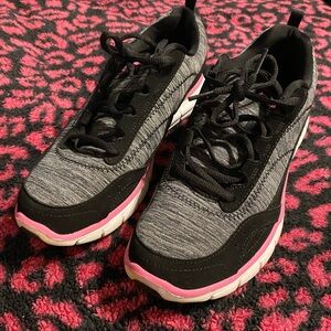 Women's Black and Gray Sketchers Sneakers